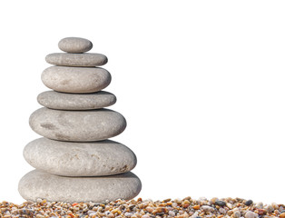 Fototapeta na wymiar Small beach zen stone close up for spa and balance symbol