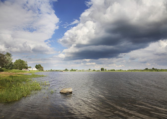 Onega river in Kargopol. Russia
