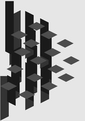 Abstract vector cubic background with empty copy space