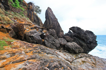 Rocks near the sea in Phuket, cape Promthep