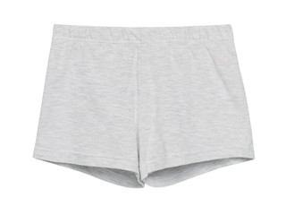Light gray cotton summer sport woman shorts isolated on white