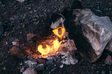 Cirali volcanic chimeara fire, famous hiking site at Yanartash trail