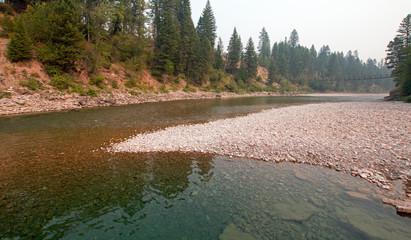Curving confluence where the Flathead and Spotted Bear Rivers meet in the Bob Marshall wilderness...