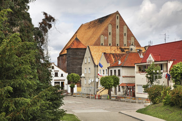 Market square in Frombork. Poland