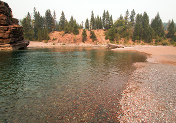 Curving confluence where the Flathead and Spotted Bear Rivers meet in the Bob Marshall wilderness...