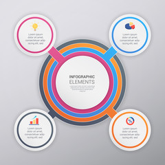 Multicolor Business Infographic Design Template. For Assets and Creative Works.