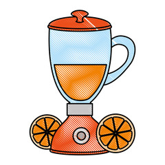 blender electric with oranges vector illustration design
