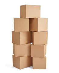 Obraz premium box package delivery cardboard carton stack