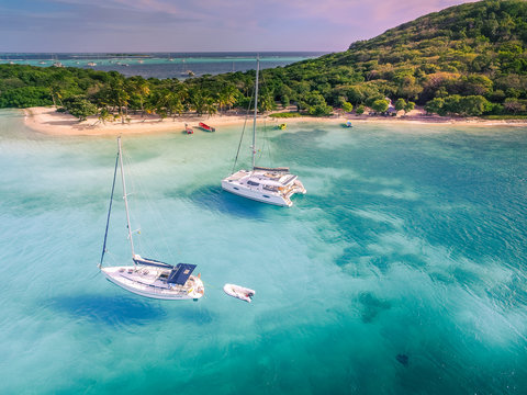 Tobago Cays, vue aérienne. Saint-Vincent et les Grenadines