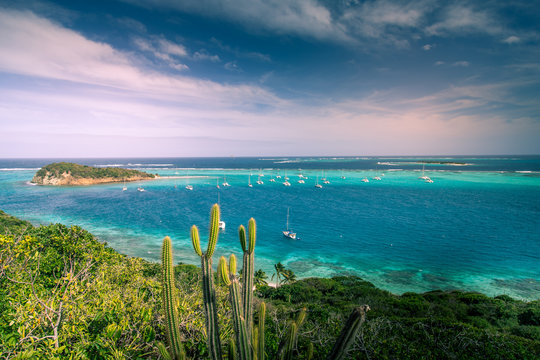 Mouillage des Tobago Cays &agrave; Saint-Vincent et les Grenadines