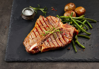 freshly grilled T bone steak