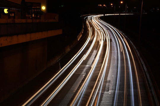Berlin city-highway at night