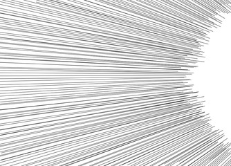Comic and manga books speed lines background. explosion background. Black and white vector illustration