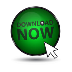 Glossy Download Now Button With Arrow And Shadow