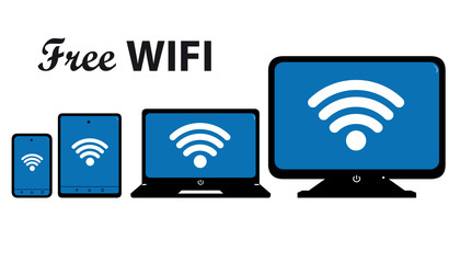 Multimedia Icon Set - Free Wifi Connetion On Mobile Devices