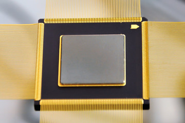 Micro  processor controller chip gold orange black color