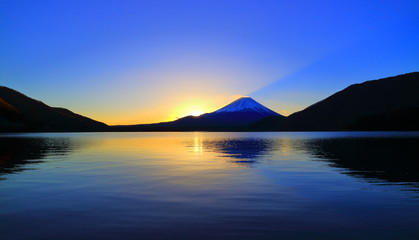 Sunrise and Mt. Fuji from Lake Motosu Japan 11/24/2017