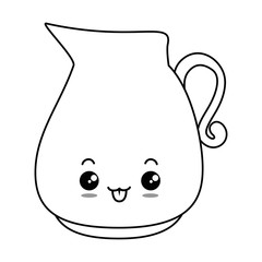 glass jar kawaii character vector illustration design