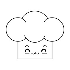 chef hat kawaii character vector illustration design