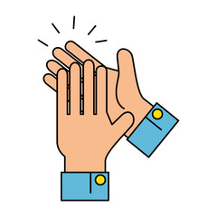 hands applauding isolated icon vector illustration design