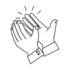 hands applauding isolated icon vector illustration design