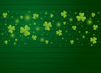 St Patricks day background design of clover leaves vector illustration