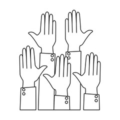 hands up isolated icon vector illustration design