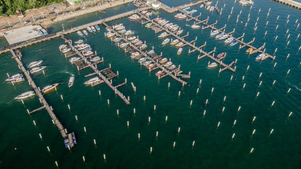 Aerial view of  Tour port in Pattaya , Thailand