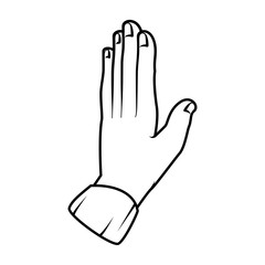 hand giving the five vector illustration design