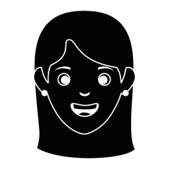 beautiful woman head avatar character vector illustration design