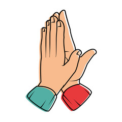 hands applauding isolated icon vector illustration design