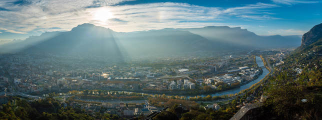 Panorama from La Bastille in Grenoble
