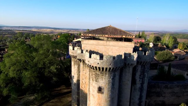 Castillo de Granadilla desde un drone.Granadilla villa amurallada l en  Cáceres