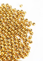 Little beads on a white background
