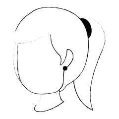 beautiful woman head avatar character vector illustration design