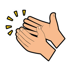 hands applauding isolated icon vector illustration design