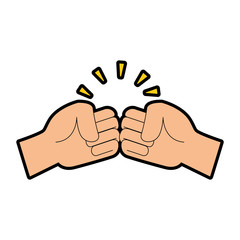 fists crashing isolated icon vector illustration design