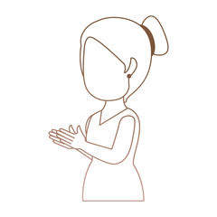 woman applauding avatar character vector illustration design