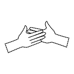 hands giving the five vector illustration design