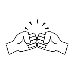 fists crashing isolated icon vector illustration design