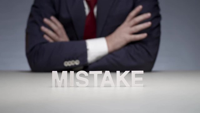Businessman committed mistake in investing business. Mistake in financial plan