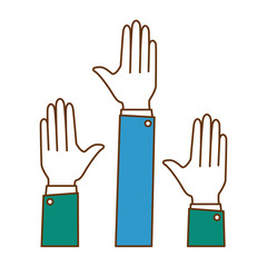 hands up isolated icon vector illustration design