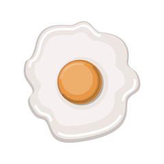 fried egg colorful silhouette in white background vector illustration