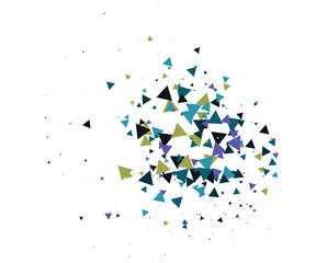 Broken Glass or Ice Explosion Vector Illustration. Bursting particles, boom, blast, bang, atomic energy, moving galaxy comic illustration. Grunge broken glass shatter fragments. Ice explosion effect