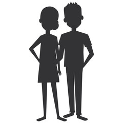 lovers couple avatars characters vector illustration design