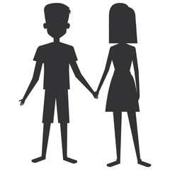 lovers couple avatars characters vector illustration design