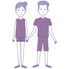 lovers couple avatars characters vector illustration design