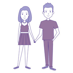 lovers couple avatars characters vector illustration design