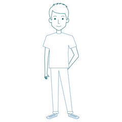 young man avatar character vector illustration design