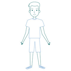 young man avatar character vector illustration design